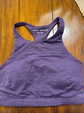 Outdoor Voices Plum Heather High-Neck Racerback Sports Bra